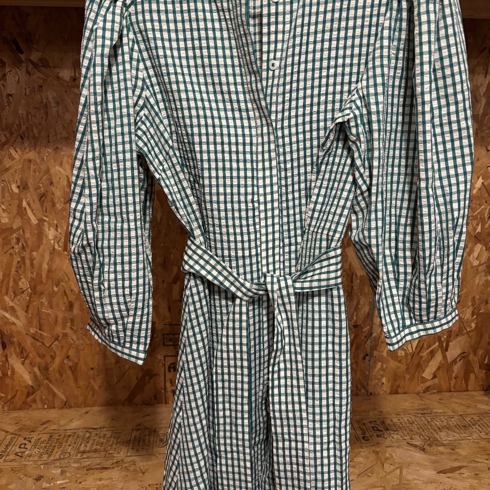 Pomander Place Green Check Dress S
